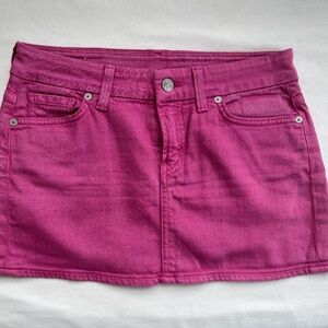 Retro Pink Jean Mini Skirt